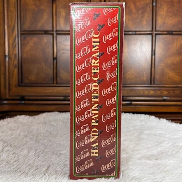 Vintage Coca-Cola Hand Painted Ceramic Holly Santa Plate Platter - Picture 13 of 15